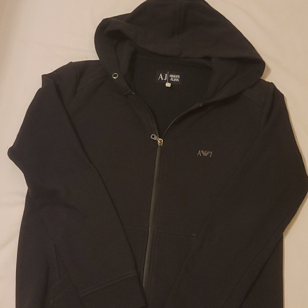 Women's Armani Jeans hoodie large black.‎